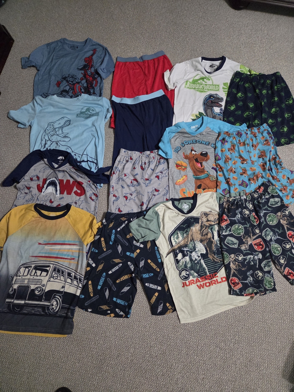 Boys Blue and Cream Dino Pajama Set  10/12